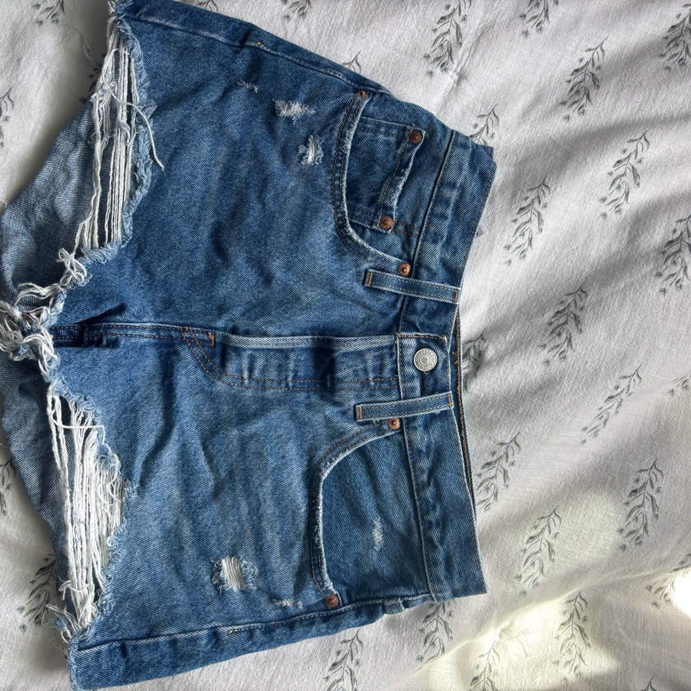 Denim Blue Distressed Women's Shorts